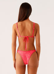 Croatia Bikini Top - Pink Sequin