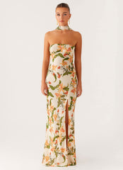 Gali Strapless Maxi Dress - Floral Print