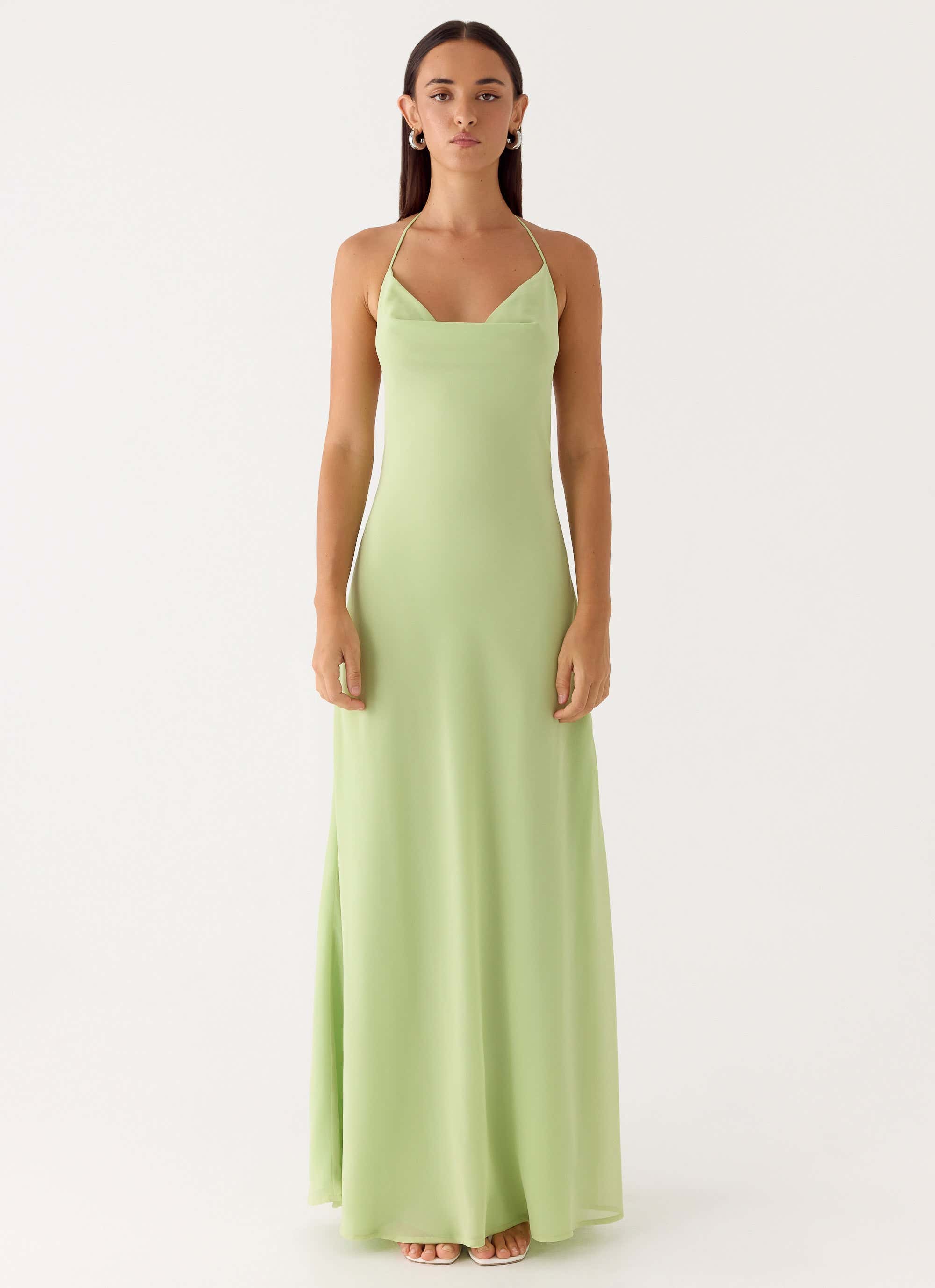 Morning Crush Cowl Maxi Dress - Lime