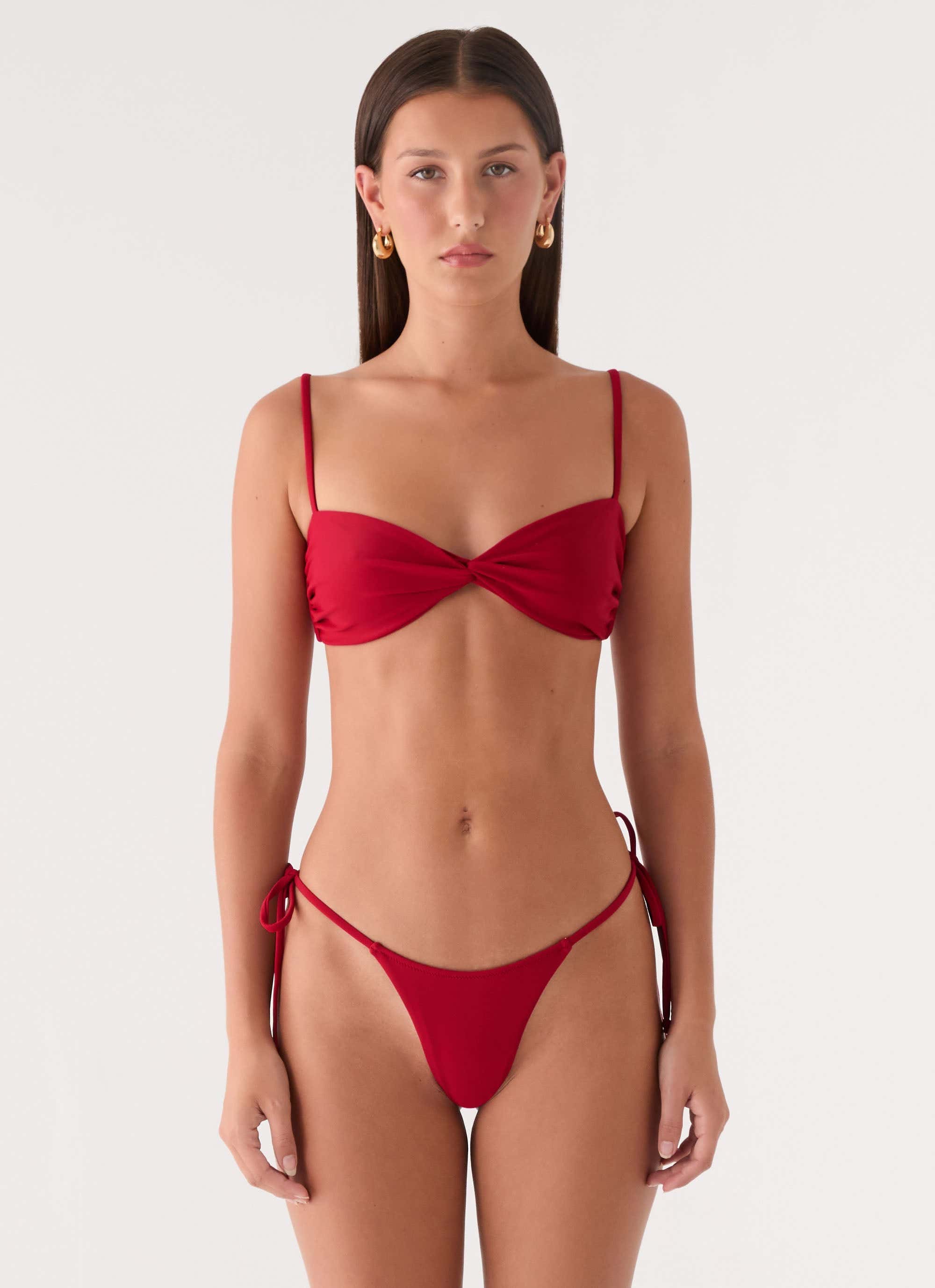Nalana Bikini Top - Deep Red