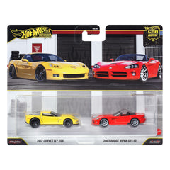Hot Wheels Premium Car Culture 2-Pack 2003 Dodge Viper SRT-10 & 2012 Corvette Z06