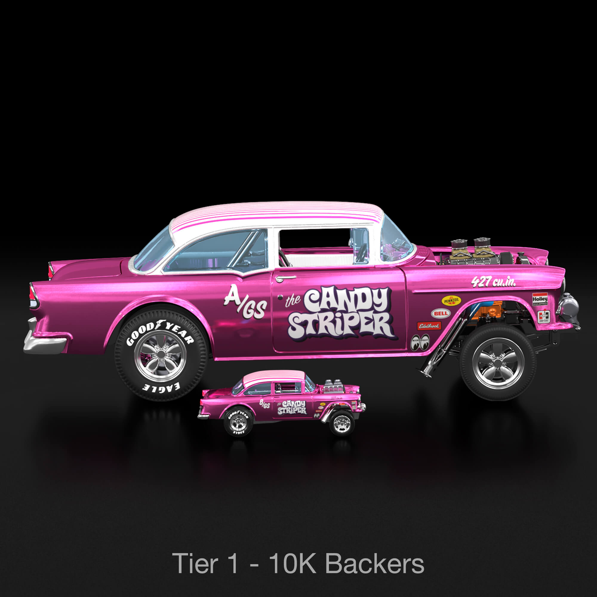 Hot Wheels RLC Exclusive 1:18 Scale '55 Chevy Bel Air Gasser “Candy Striper” - Crowdfund