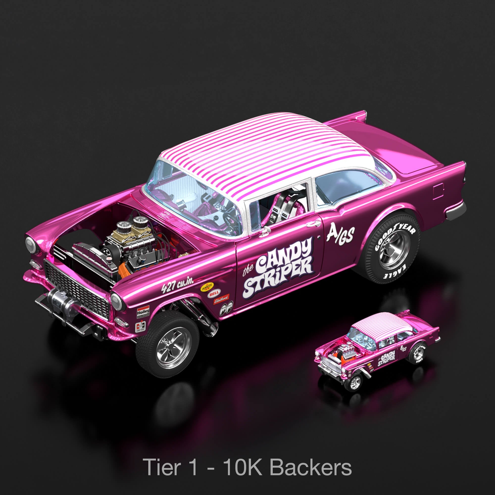 Hot Wheels RLC Exclusive 1:18 Scale '55 Chevy Bel Air Gasser “Candy Striper” - Crowdfund
